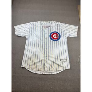 Majestic Chicago Cubs CoolBase Pinstripe Jake Arrieta #49 Baseball Jersey Size M